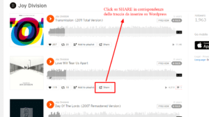 Inserire su Wordpress un brano di SoundCloud passaggio 1