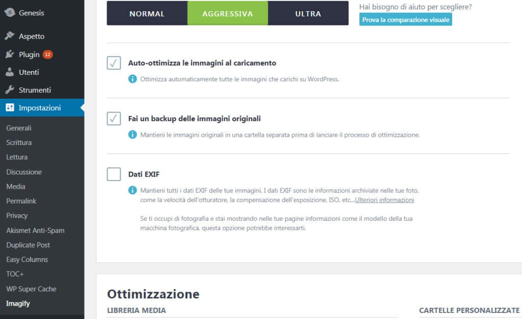 Imagify compressioni immagini per WordPress