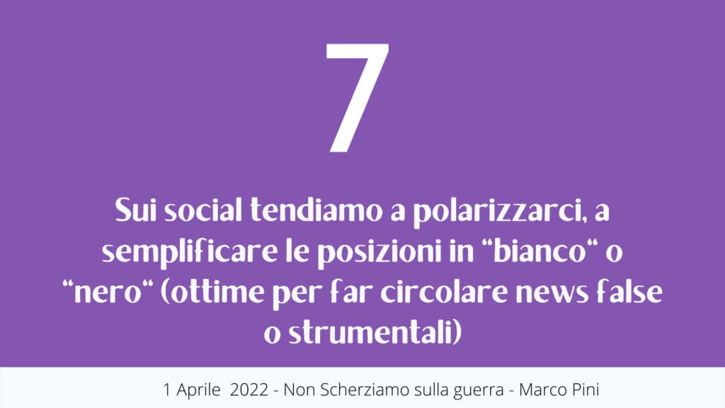 Sui social tendiamo a polarizzarci, a semplificare le posizioni in "bianco" o "nero" (ottime per far circolare news false o strumentali)